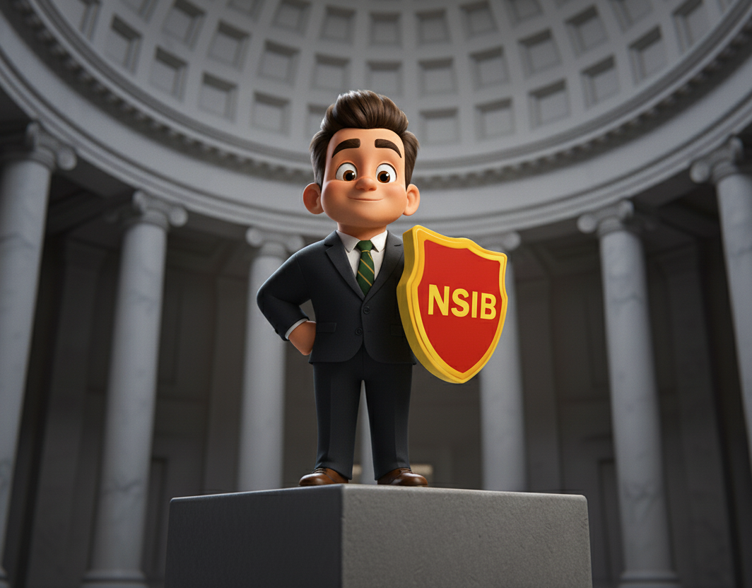 Hand holding umbrella over coins and house model representing insurance protection